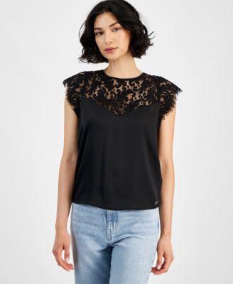 Women's Marie Lace-Yoke Top  Product Image