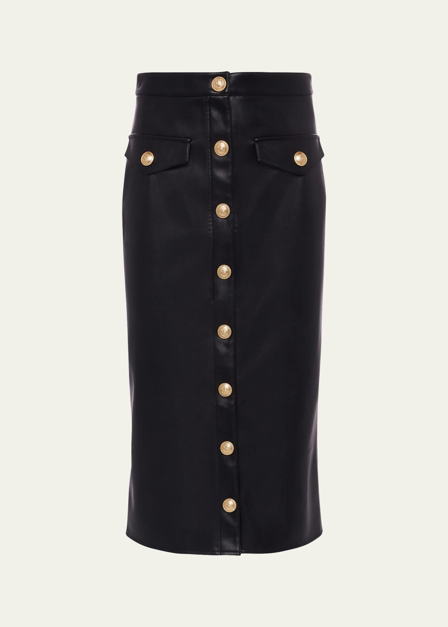 Milan Faux Leather Midi Skirt Product Image