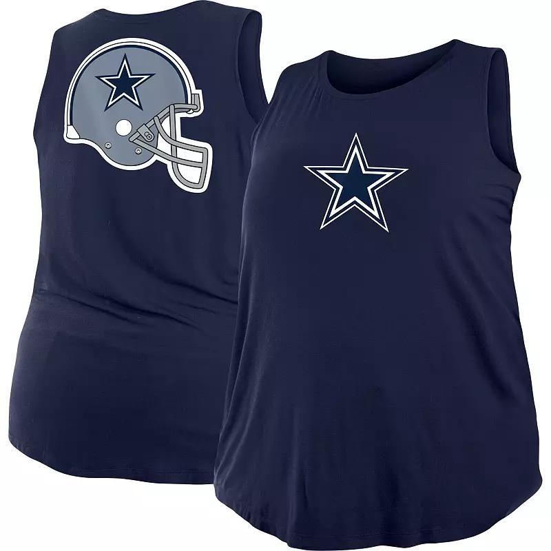 Womens New Era Dallas Cowboys Plus Size Tank Top Blue Product Image