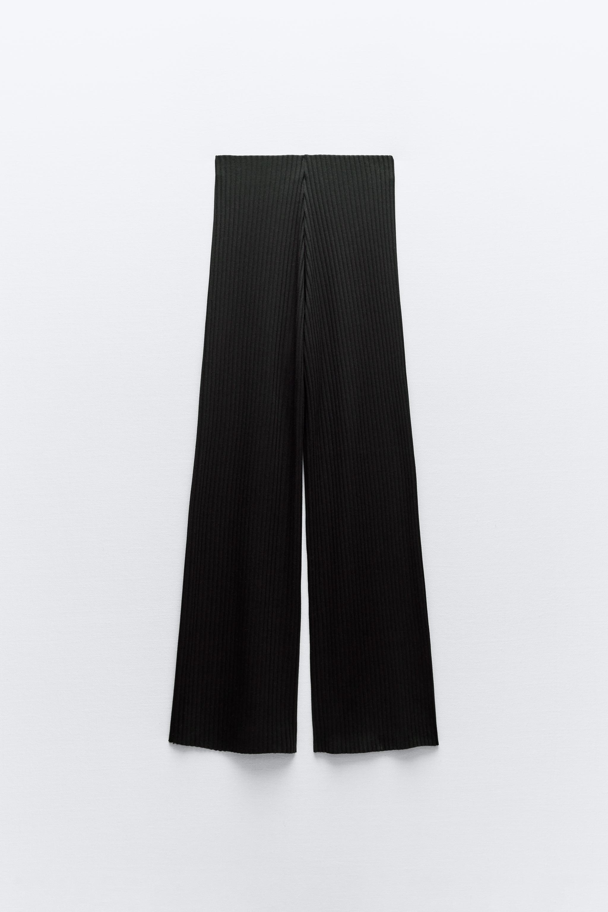 RIBBED WIDE LEG PANTS Product Image