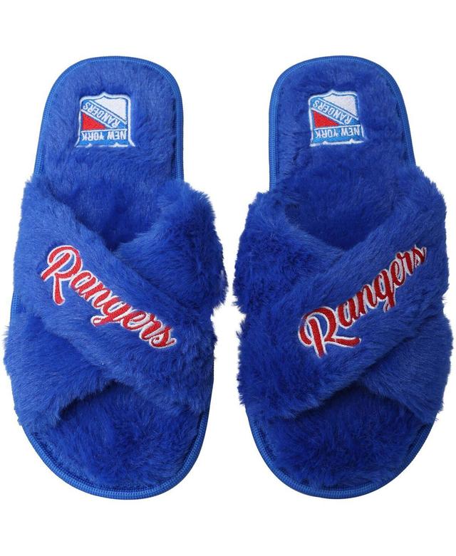 Womens FOCO New York Rangers Script Cross Slide Slippers Product Image