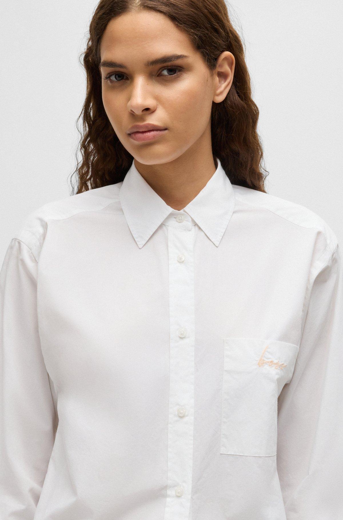 Regular-fit blouse in cotton poplin Product Image