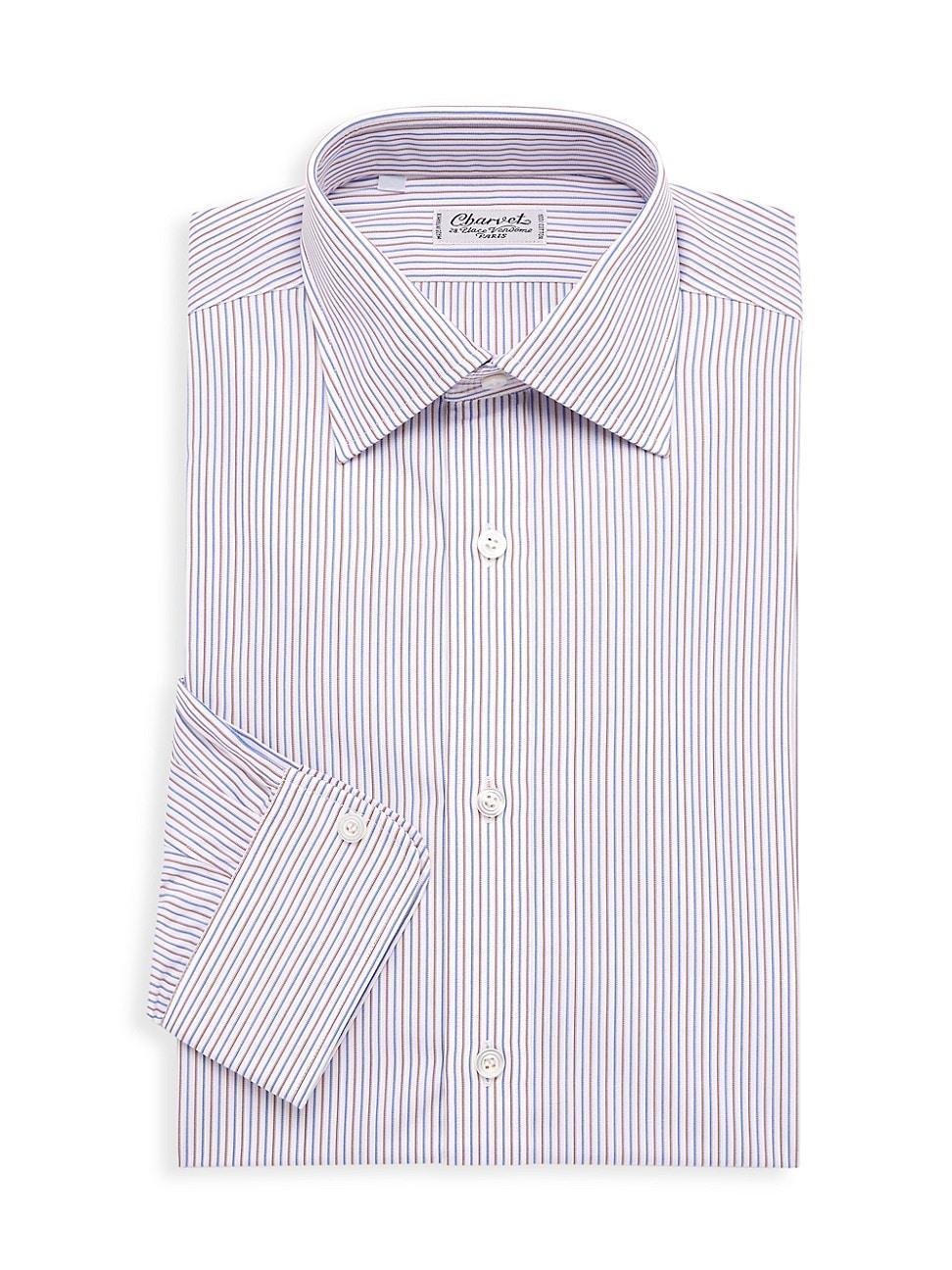 Mens Striped Cotton Dress Shirt Product Image