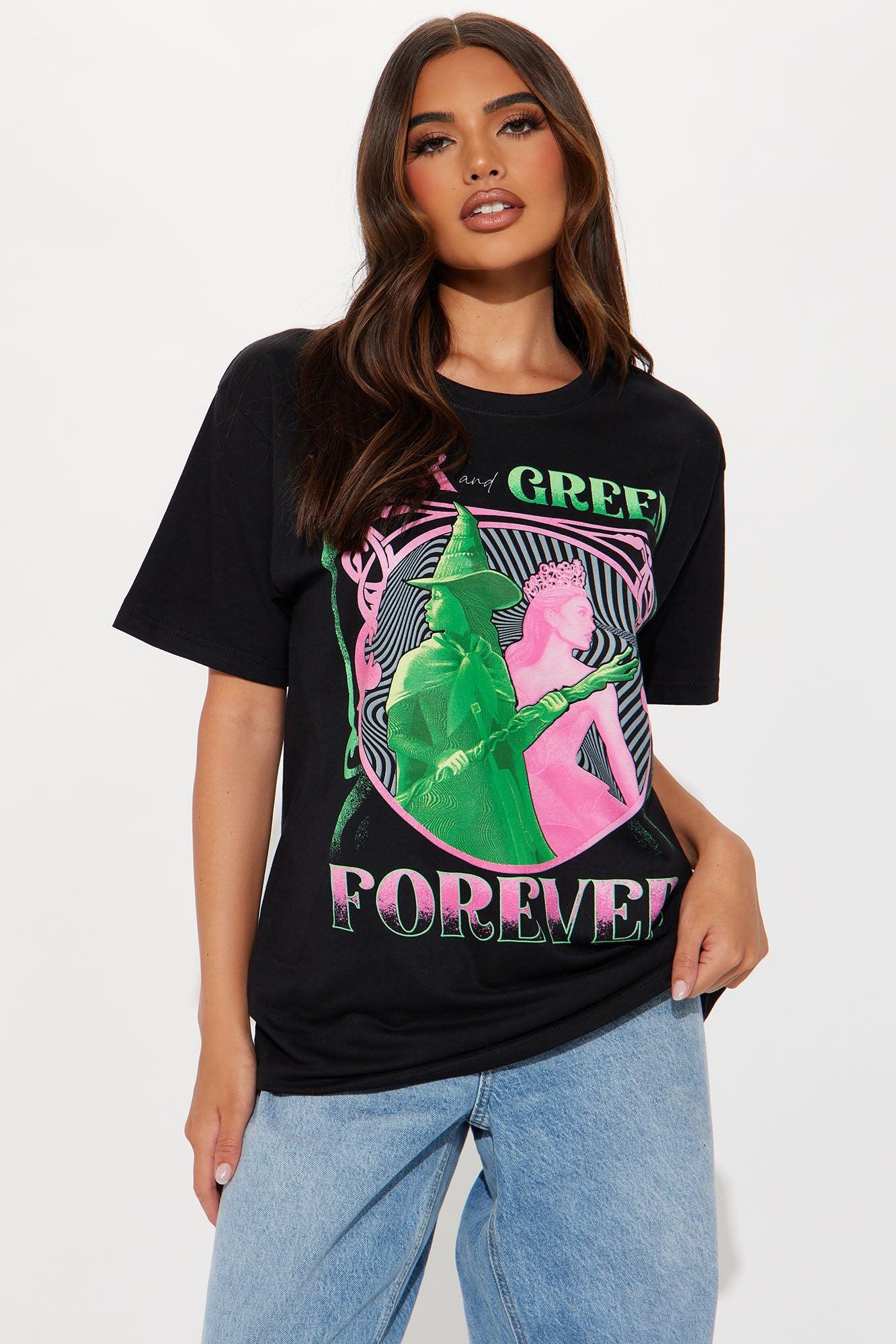 Wicked Pink & Green Forever Tee - Black Product Image