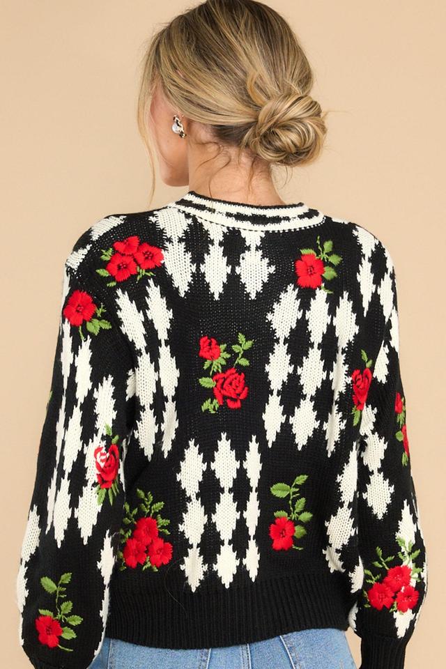 Second Chances Black Multi Print Cardigan Product Image