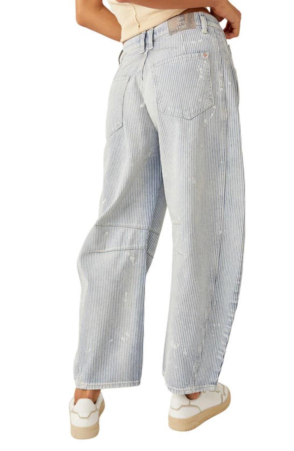 Good Luck Paint Splatter Stripe Jeans In Tracks Product Image