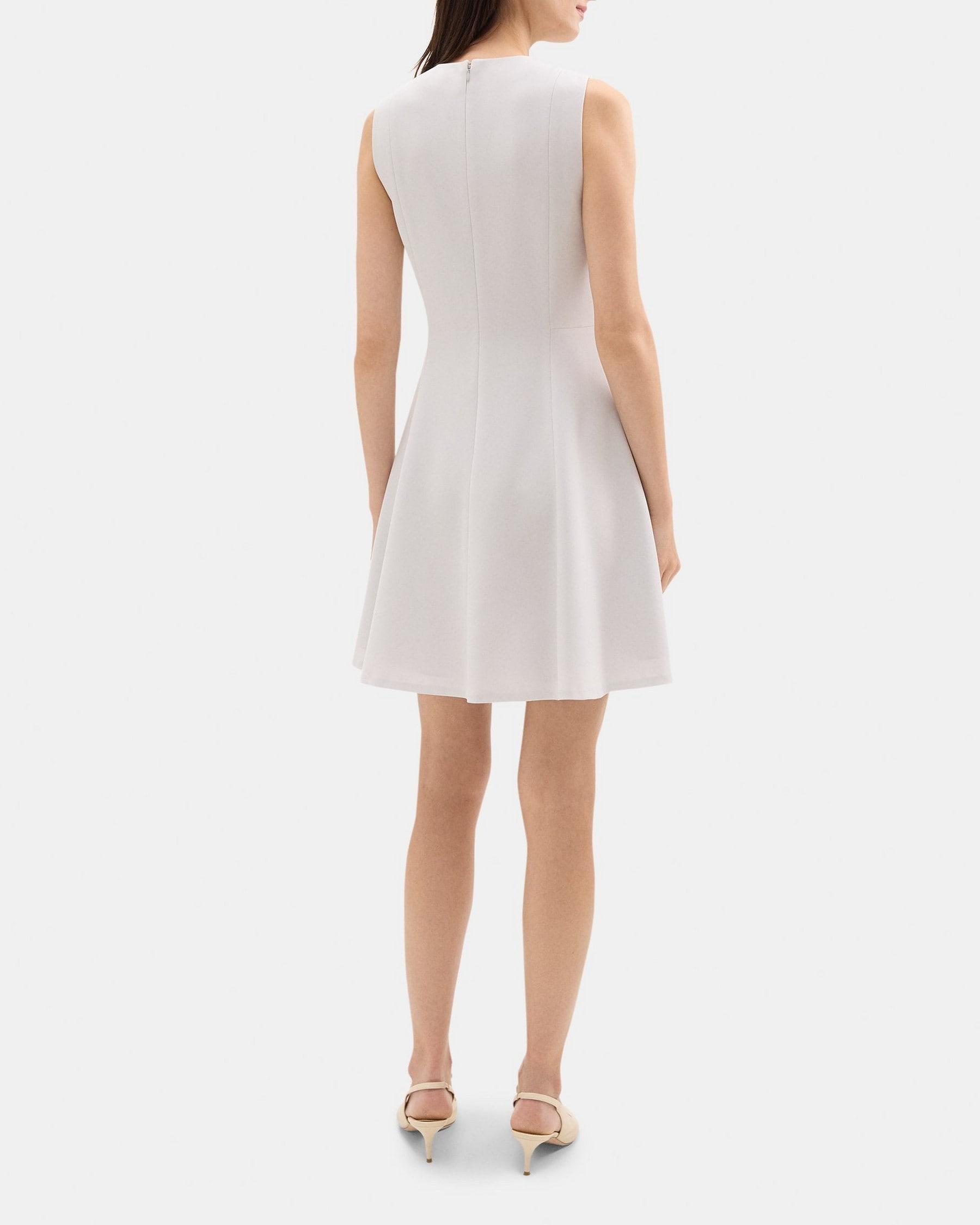 Sleeveless Fit-and-Flare Dress in Crepe Product Image