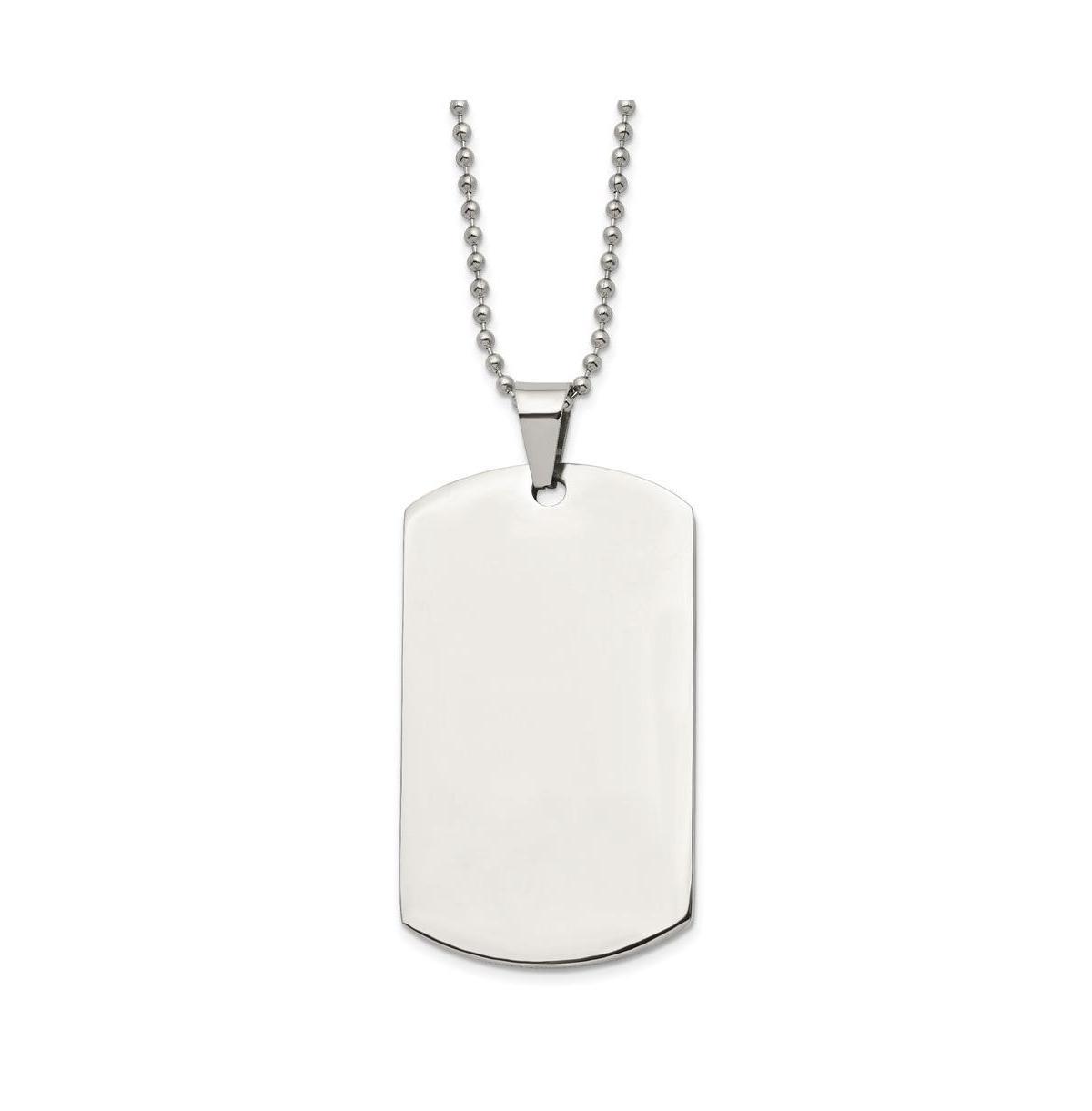 Chisel Brushed Round Edge XLarge 4mm Dog Tag Ball Chain Necklace Product Image