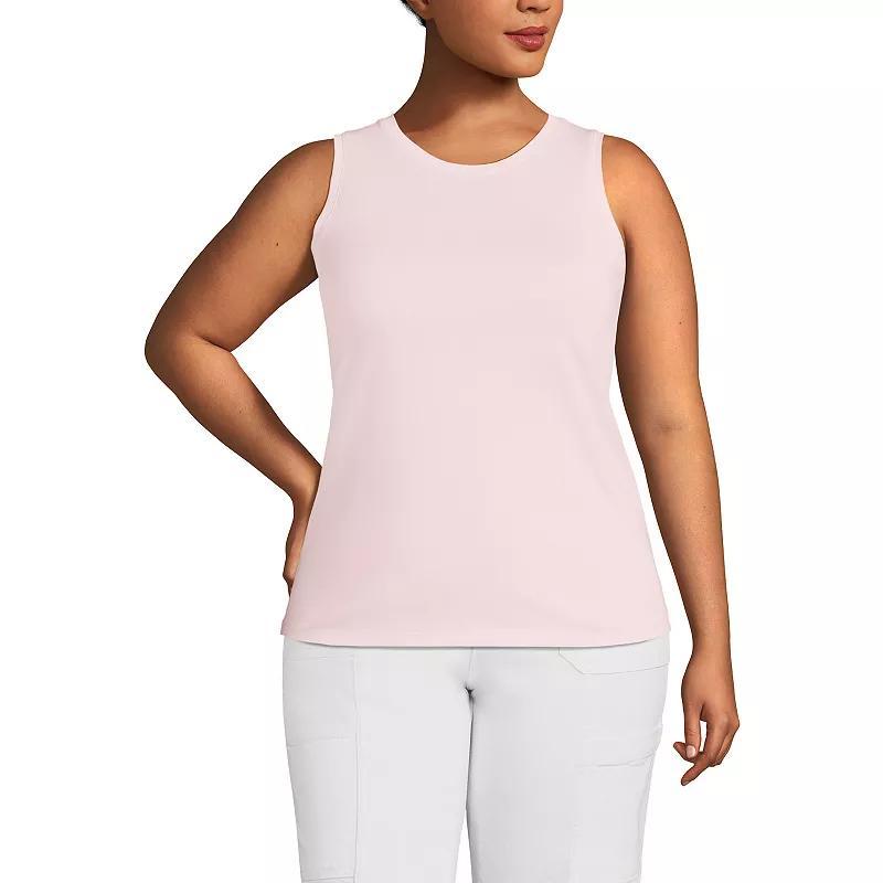 Lands End Plus Size Supima Cotton Crew Neck Tank Top Product Image