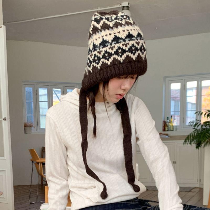 Pattern Print Beanie Product Image