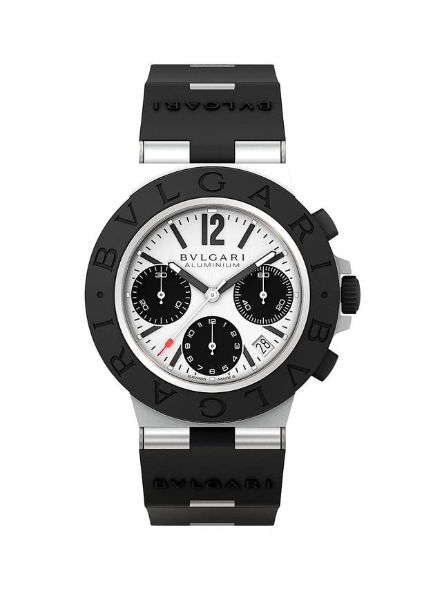 Mens Two-Tone Aluminium-Titanium & Rubber Chronograph Bracelet Watch Product Image