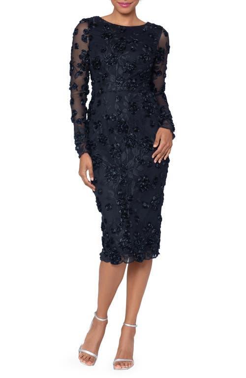 Xscape Evenings Soutache Lace Long Sleeve Cocktail Dress Product Image