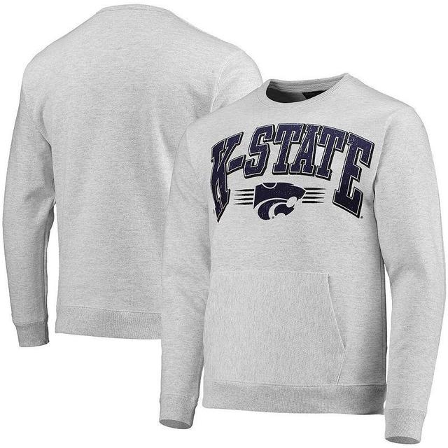 Mens League Collegiate Wear Heathered Gray Kansas State Wildcats Upperclassman Pocket Pullover Sweatshirt Product Image