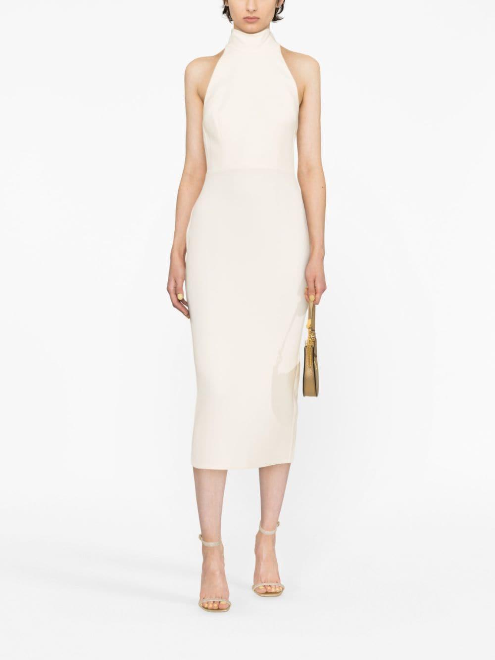 Mannor Stretch-crepe Midi Dress In Neutrals Product Image