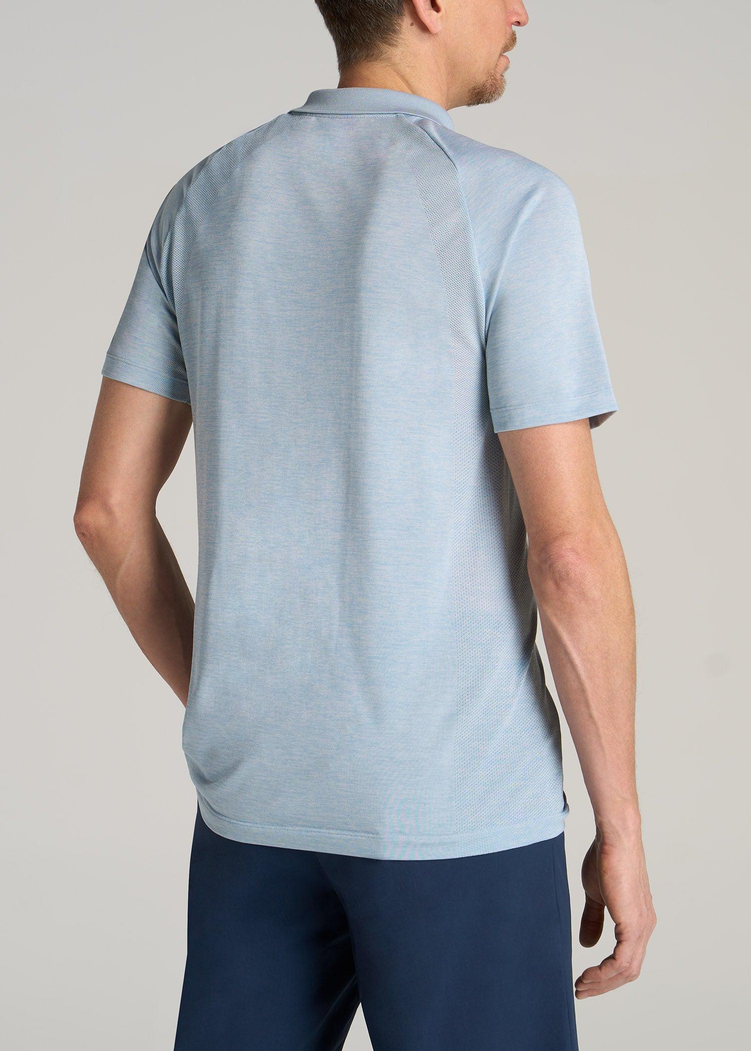 A.T. Performance: Raglan Men's Tall Polo Shirt in Light Blue Mix Male Product Image