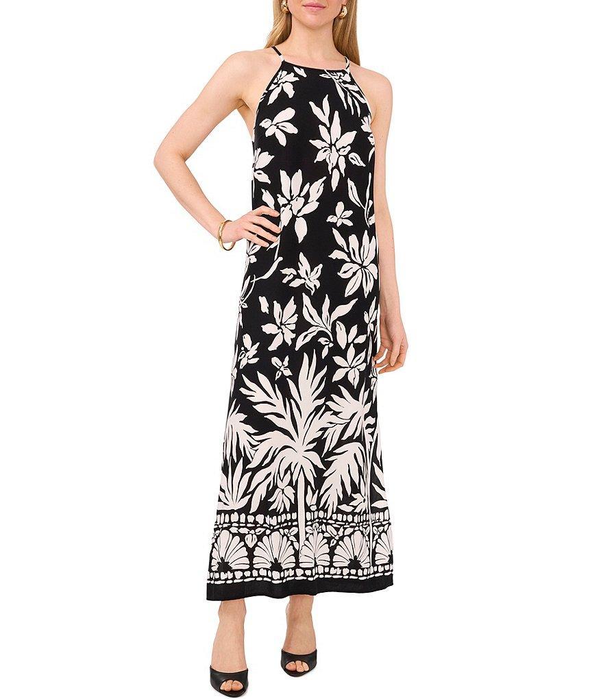 Vince Camuto Floral Printed Halter Neck Sleeveless Shift Dress product image