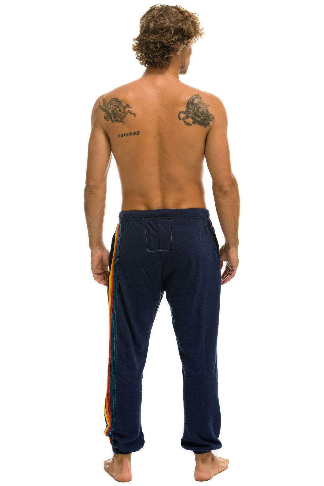 5 STRIPE SWEATPANTS - NAVY Male Product Image