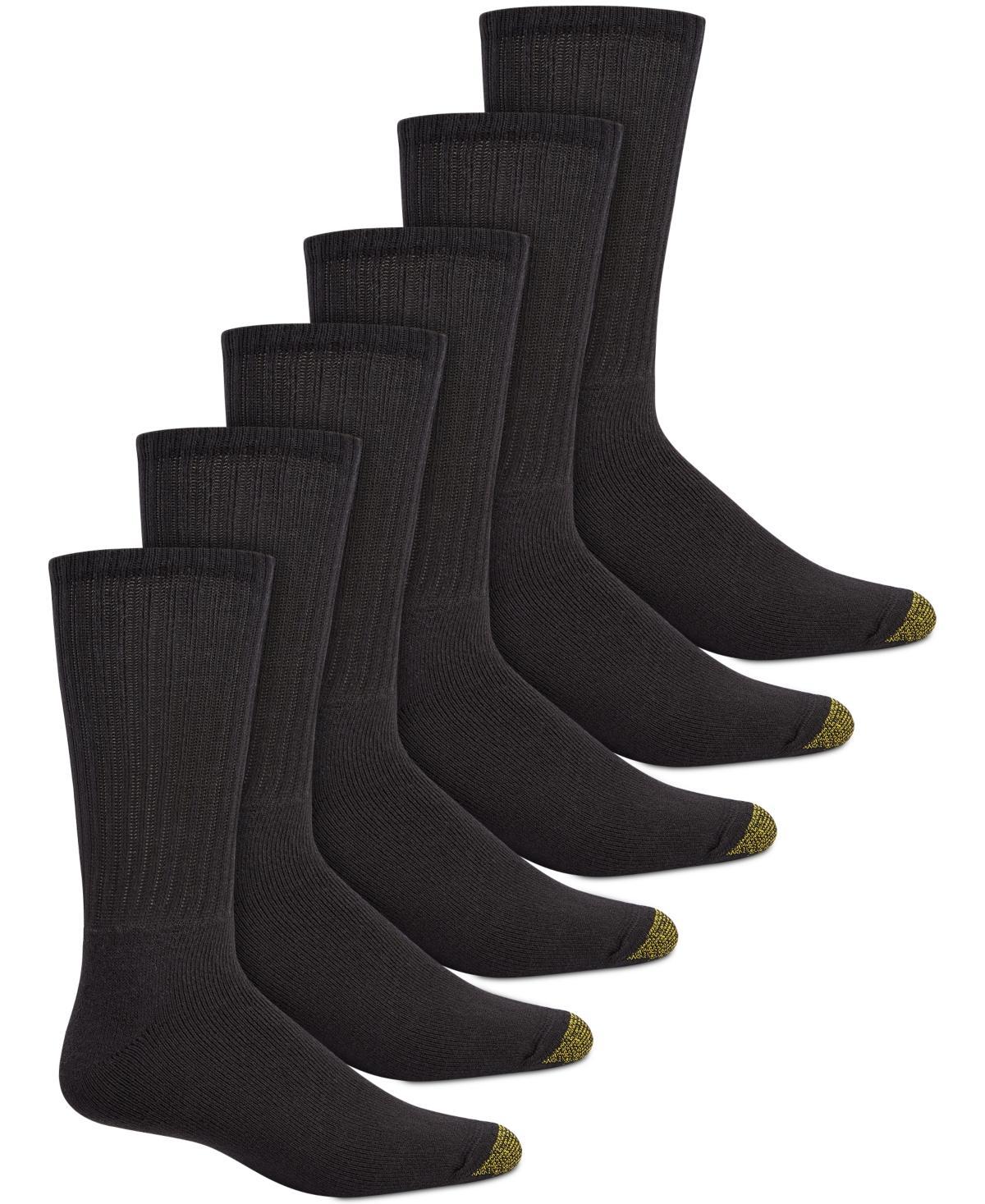 Mens GOLDTOE 6-Pack Harrington Crew Socks Oatmeal Product Image