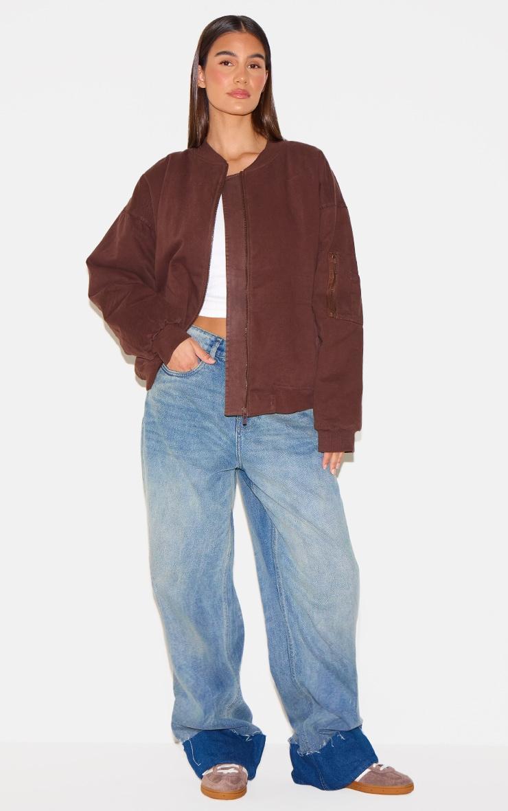  Chocolate Classic Oversized Bomber Jacket Product Image