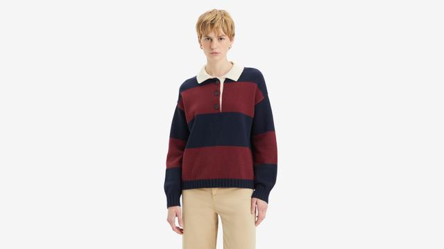 Ivy League Striped Polo Sweater Product Image