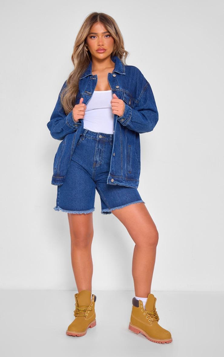 Indigo Oversized Denim Jacket Product Image