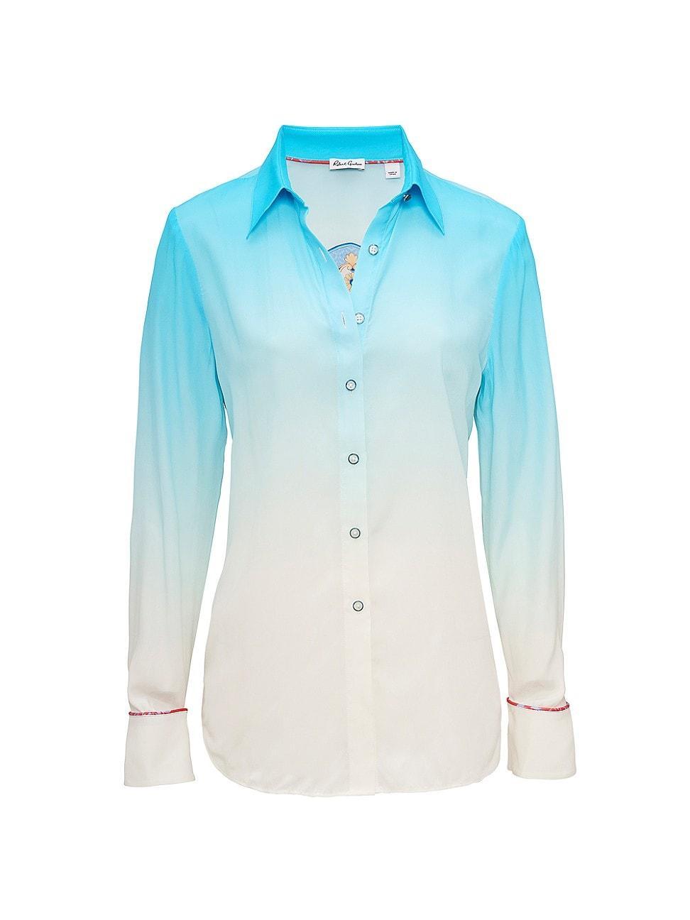 Womens Gabriella Ombr Watercolor Print Shirt Product Image