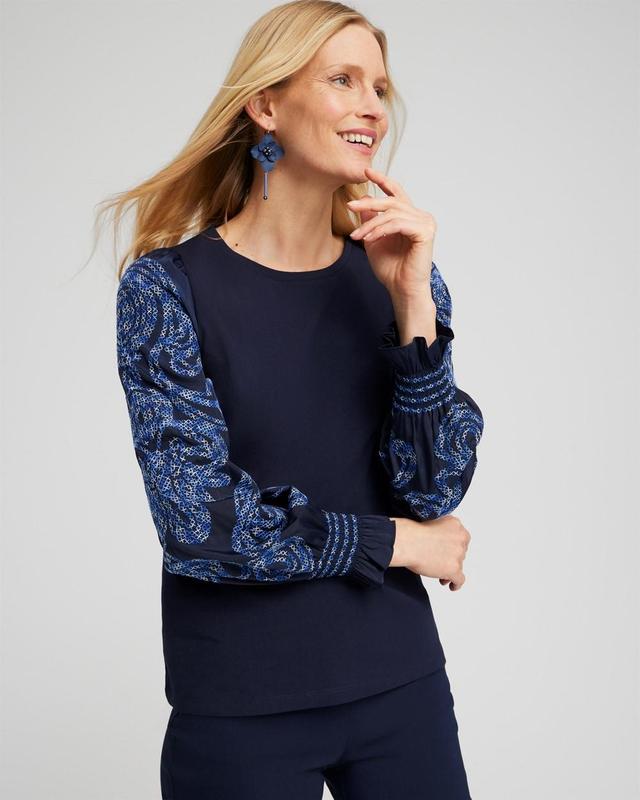 Women's Embroidered Sleeve Top Product Image