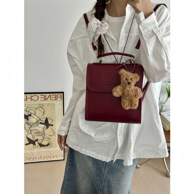 Faux Leather Flap Backpack Product Image