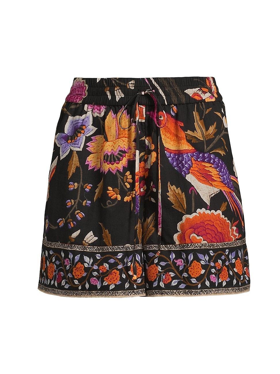 Womens Erin Floral Cotton Elasticized Shorts Product Image