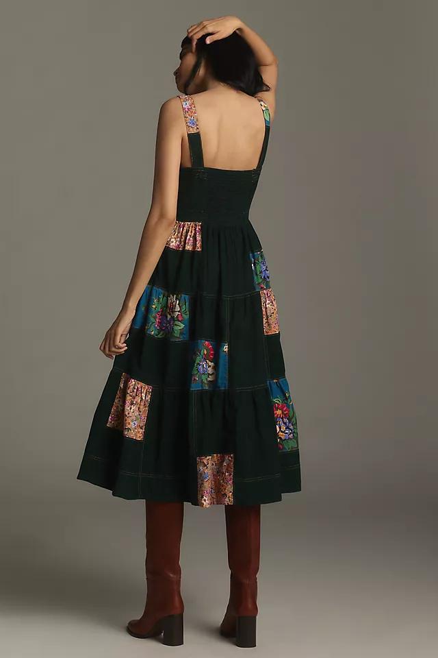 Maeve Patchwork Corduroy Midi Dress Product Image