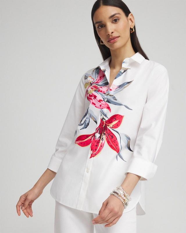 Women's No Iron Stretch Floral Shirt Product Image