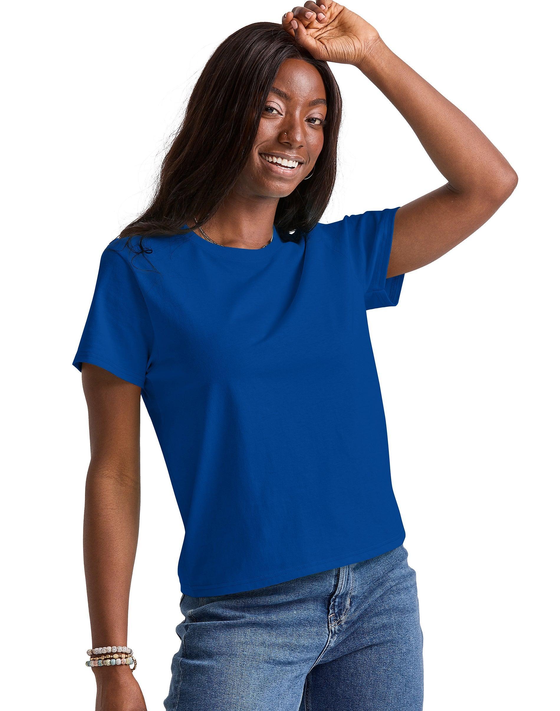 Hanes Essentials Womens Cotton T-Shirt, Classic Fit Natural XS Product Image