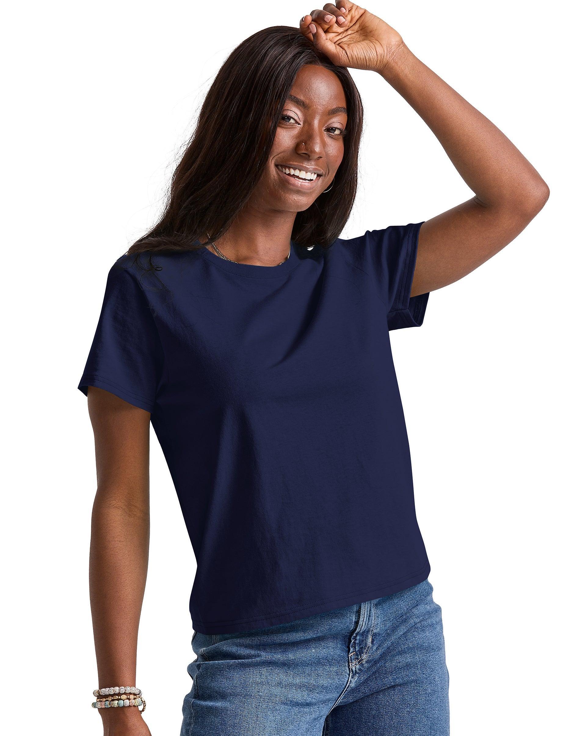 Hanes Essentials Womens Cotton T-Shirt, Classic Fit Natural XS Product Image