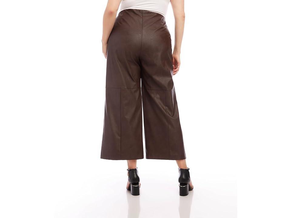 Karen Kane Plus Size Cropped Vegan Leather Pants Women's Jumpsuit & Rompers One Piece Product Image