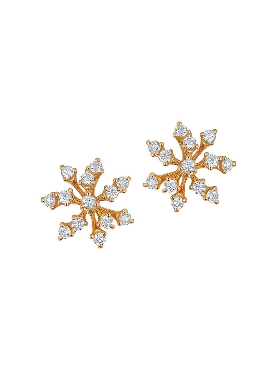 Womens Luminus 18K Rose Gold & Diamond Stud Earrings Product Image