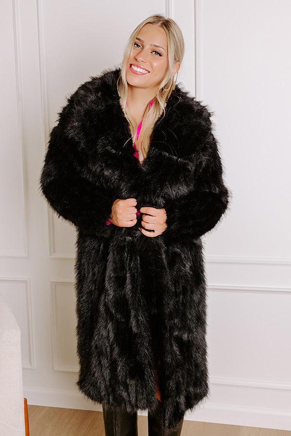 Gala Nights Faux Fur Coat In Black Product Image