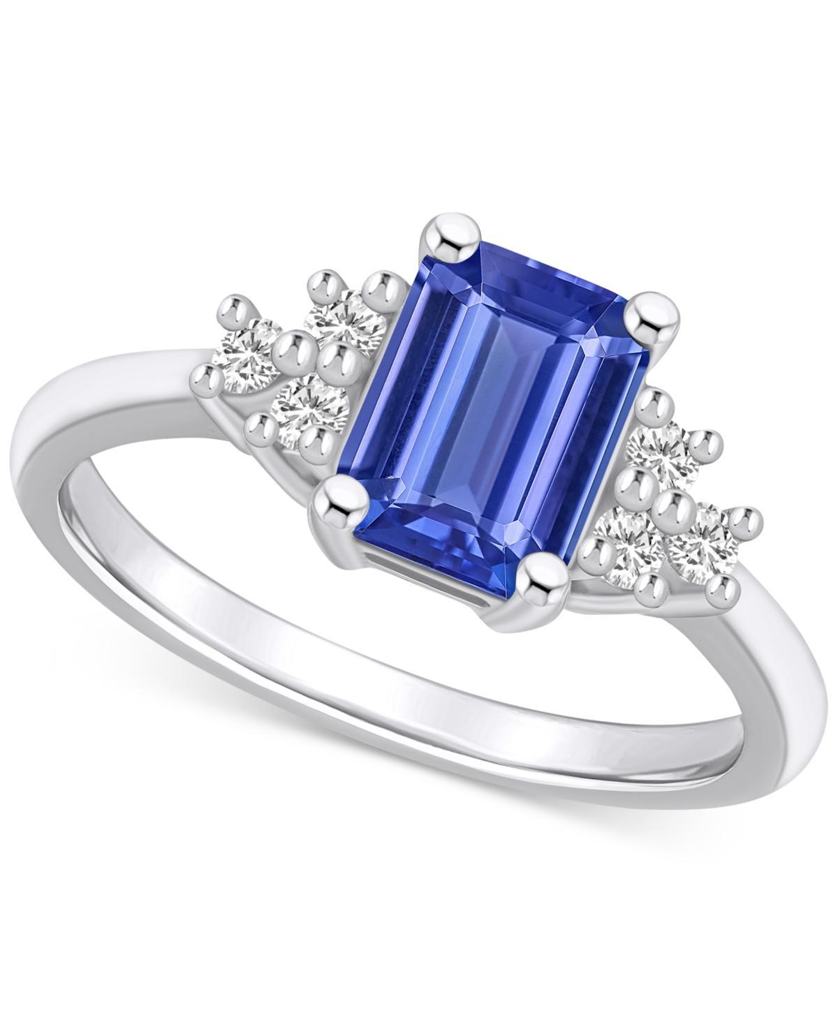 Alyson Layne 14k Gold Emerald-Cut Tanzanite & 1/5 Carat T.W. Diamond Ring, Womens Product Image