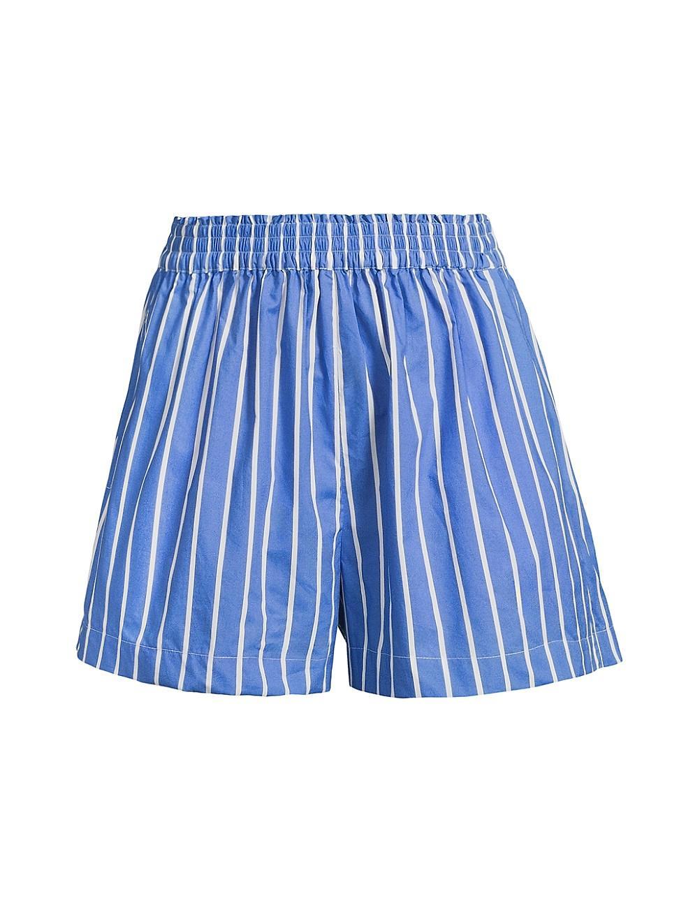 Womens Roma Elva Stripe Cotton Boxer-Fit Shorts product image