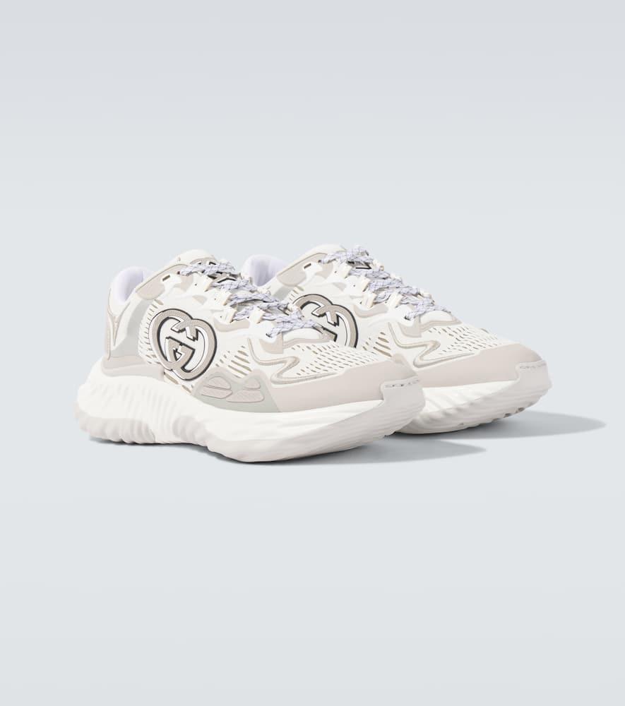 GUCCI Ripple Splash Fabric Sneakers In Beige Product Image