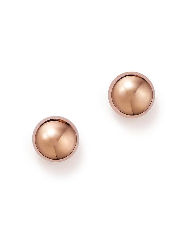 14K Rose Gold Flat Ball Stud Earrings - 100% Exclusive Product Image