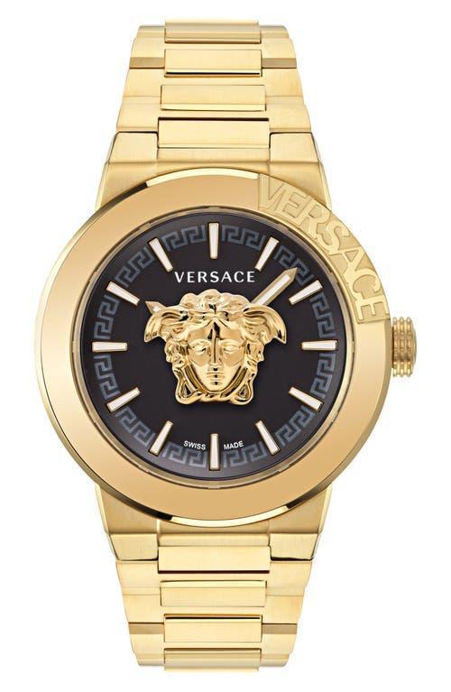 Versace Mens Swiss Medusa Infinite Gold Ion Plated Stainless Steel Bracelet Watch 47mm Product Image