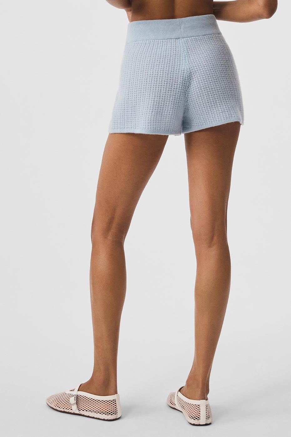 Cashmere High-Waist Plush Waffle Short - Crystal Blue Female Product Image