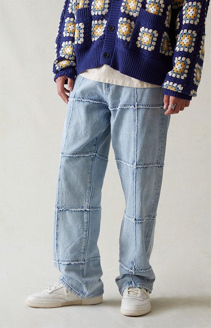 PacSun Mens Eco Indigo Baggy Paneled Jeans Product Image