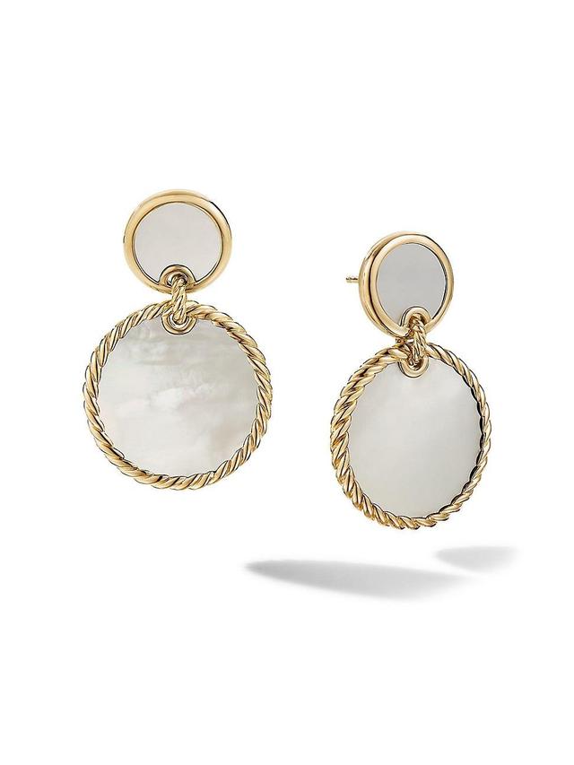 David Yurman 18K Yellow Gold Dy Elements Double Drop Earrings with Mother-of-Pearl Product Image