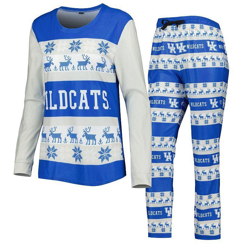 Womens FOCO Royal Kentucky Wildcats Ugly Long Sleeve T-Shirt & Pajama Pants Sleep Set Product Image