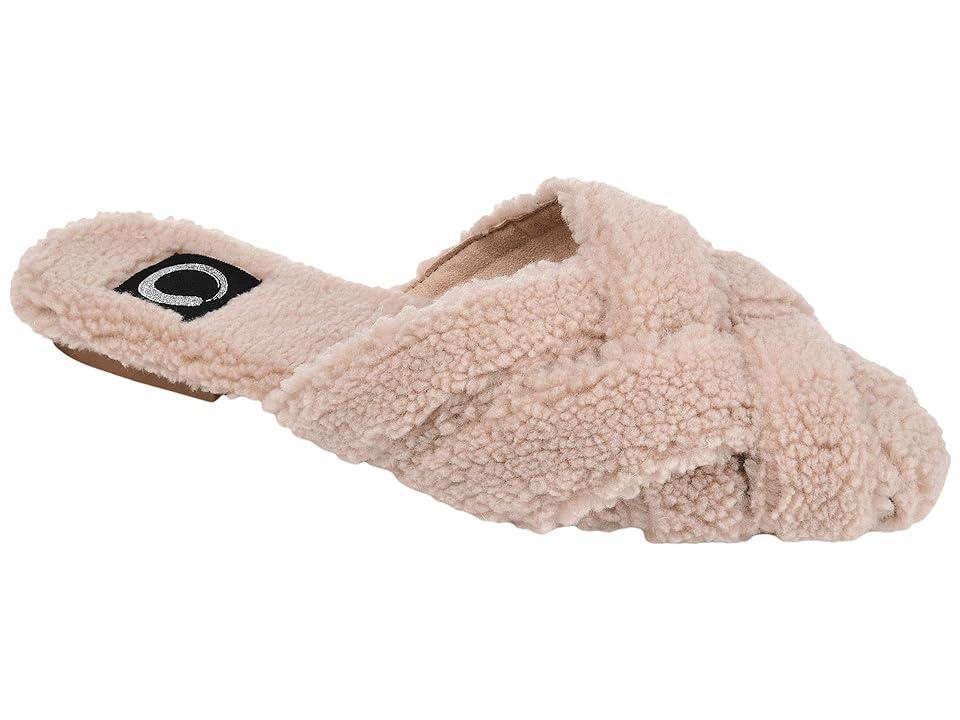 Journee Collection Sereena Womens Faux-Fur Slippers Pink Product Image