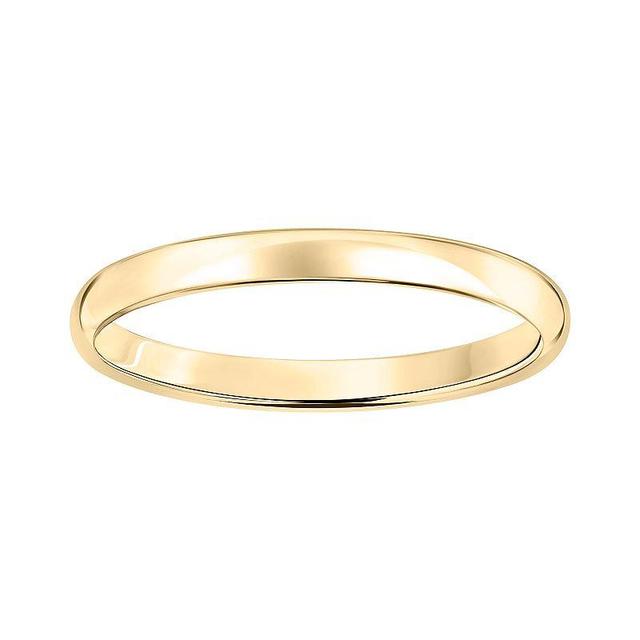 10k Gold 2 mm Polished Dome Wedding Band, Womens White Product Image