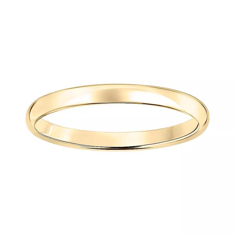 10k Gold 2 mm Polished Dome Wedding Band, Womens White Product Image