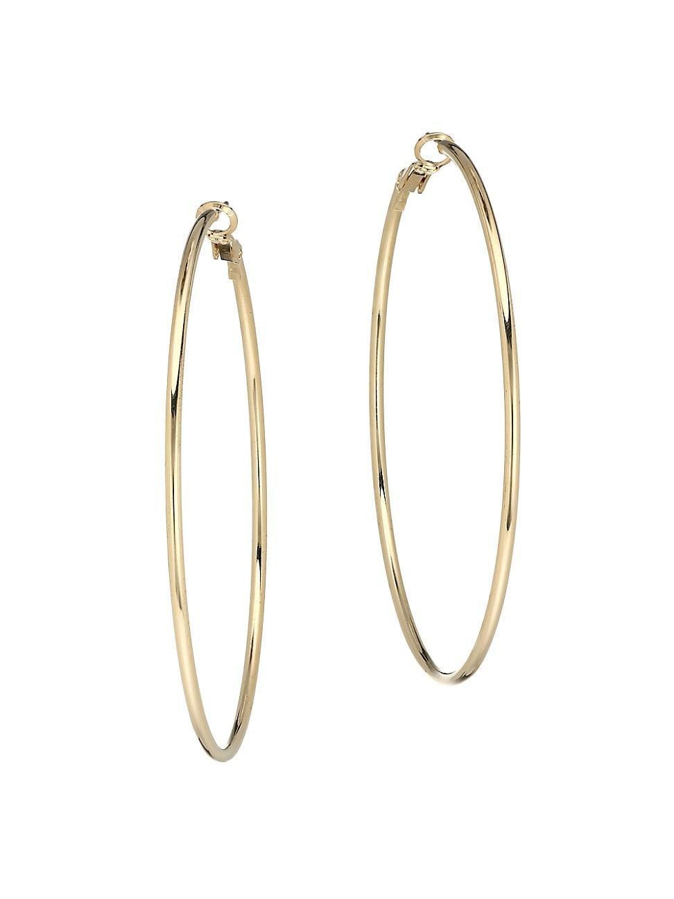 Womens Medium 18K Goldplated Thin Wire Medium Hoop Earrings product image