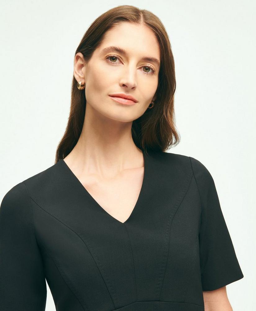 Stretch Wool V-Neck Sheath Dress Product Image